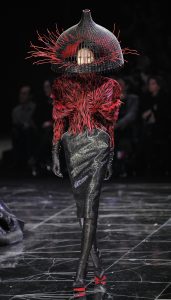 PARIS - MARCH 10: A model walks down the catwalk during the Alexander McQueen Ready-to-Wear A/W 2009 fashion show during Paris Fashion Week at POPB on March 10, 2009 in Paris, France. (Photo by Pascal Le Segretain/Getty Images)